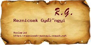Reznicsek Gyöngyi névjegykártya